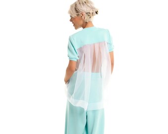 Blue Sweatsuit Set, Women Tracksuit, Activewear, Extravagant Sportswear