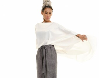 Off-the-shoulder maxi-tuniek in wit