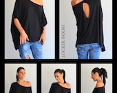 Tunic Shirt, Black Blouse, Cold Shoulder Top, Summer Top, Party top, Summer Blouse, Plus Size Tunic, Maternity Shirt