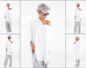 White Plus Size Long Tunic, Oversized Tunic Shirt, Loose Womens Shirt, T-Shirt, Shirt Dress