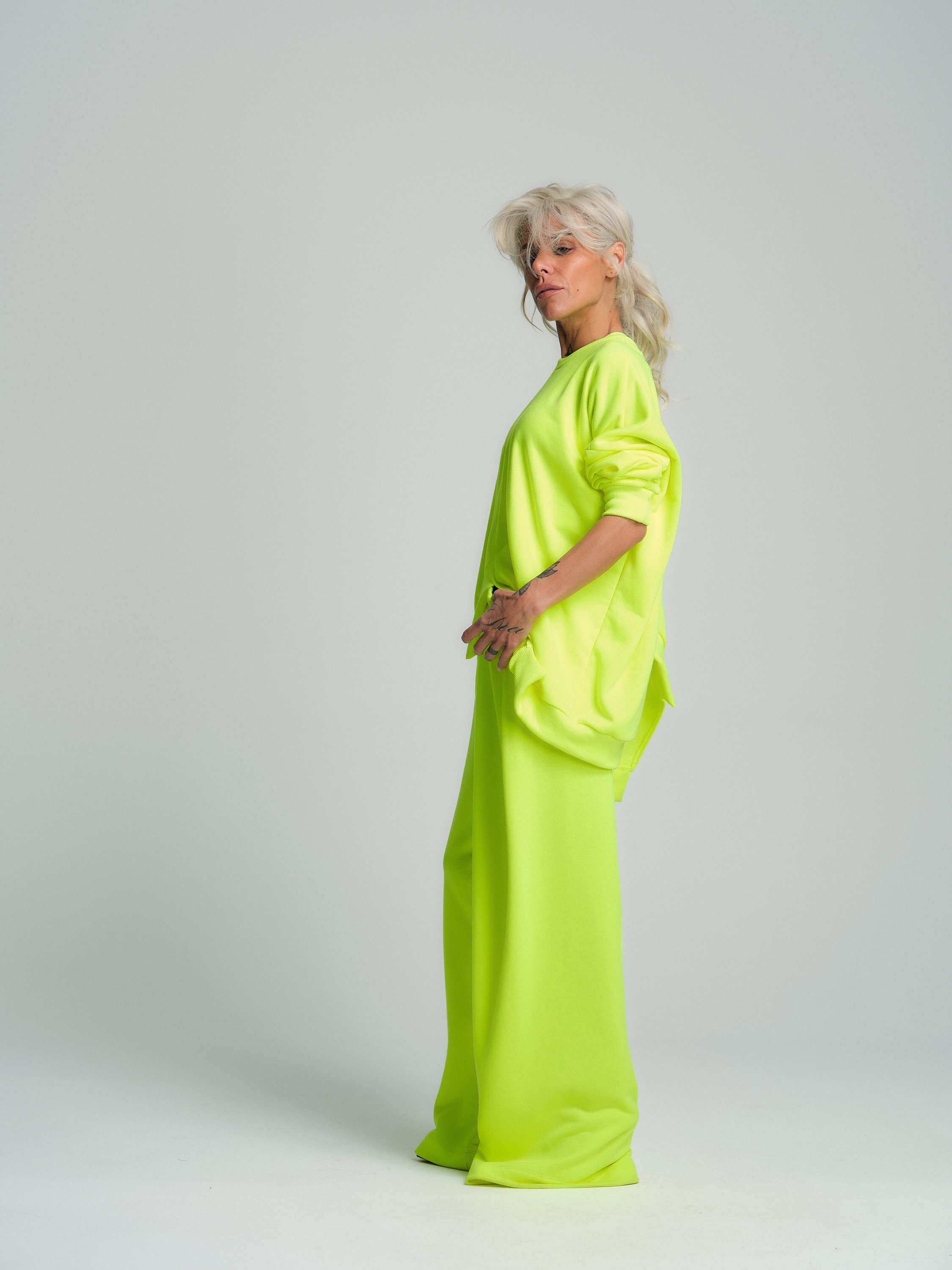 Neon Green 3 piece Sweatsuit Set Etsy UK