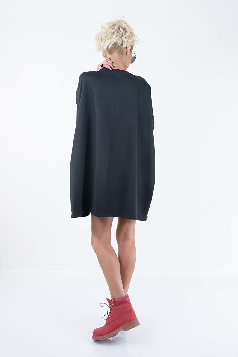 Black Extravagant Top, Oversize Sweater, Black Oversize Top image 3