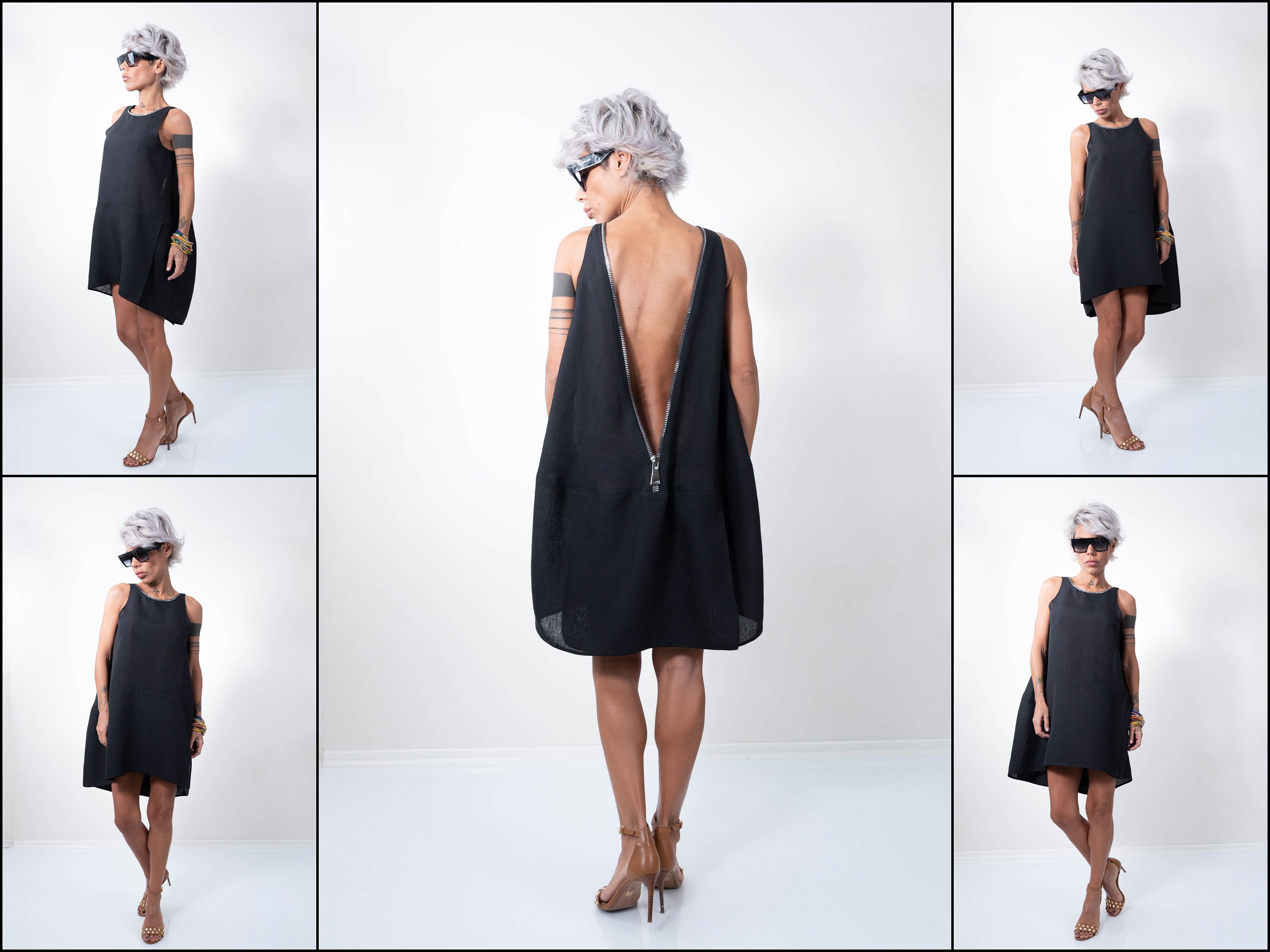 Linen Dress Little Black Dress Oversize ...