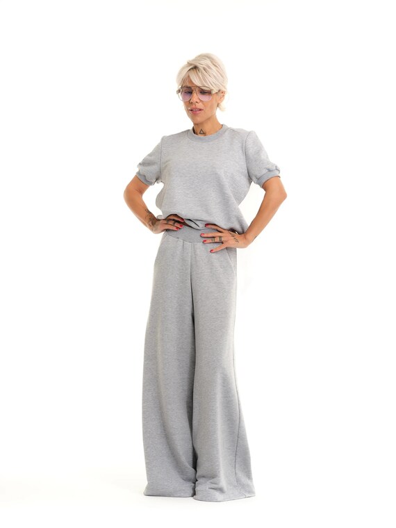 Grey sweatsuit set sale