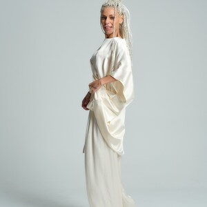 Ivory Embellished Layered Jacket Top & Straight Pants Co-Ord Set main image 0