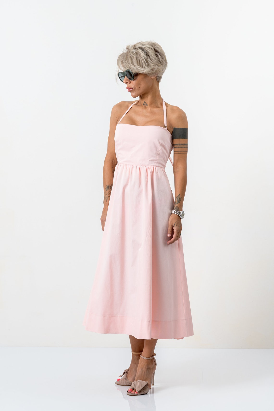 Pink Cotton Dress Woman Dress Summer Dress Etsy