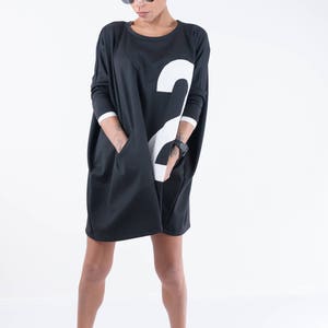 Black Extravagant Top, Oversize Sweater, Black Oversize Top image 4