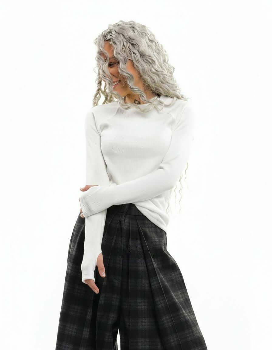 White Rib-knit Top - Etsy