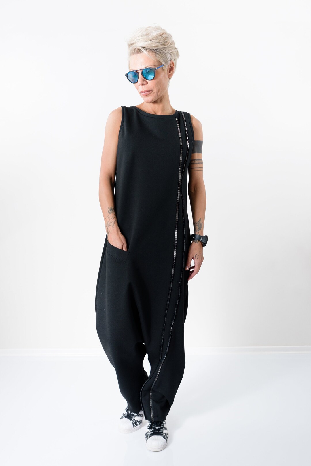 Black Jumpsuit Plus Size Clothing for Women Harem Jumpsuit - Etsy