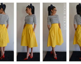 A-Line Maxi Skirt /Yellow maxi skirt / Cute skirt /High waist skirt / Wedding skirt /Midi skirt /Full skirt