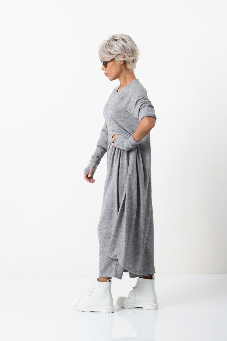 Three Pieces Set Grey Woman Casual Set Extravagant Clothing - Etsy