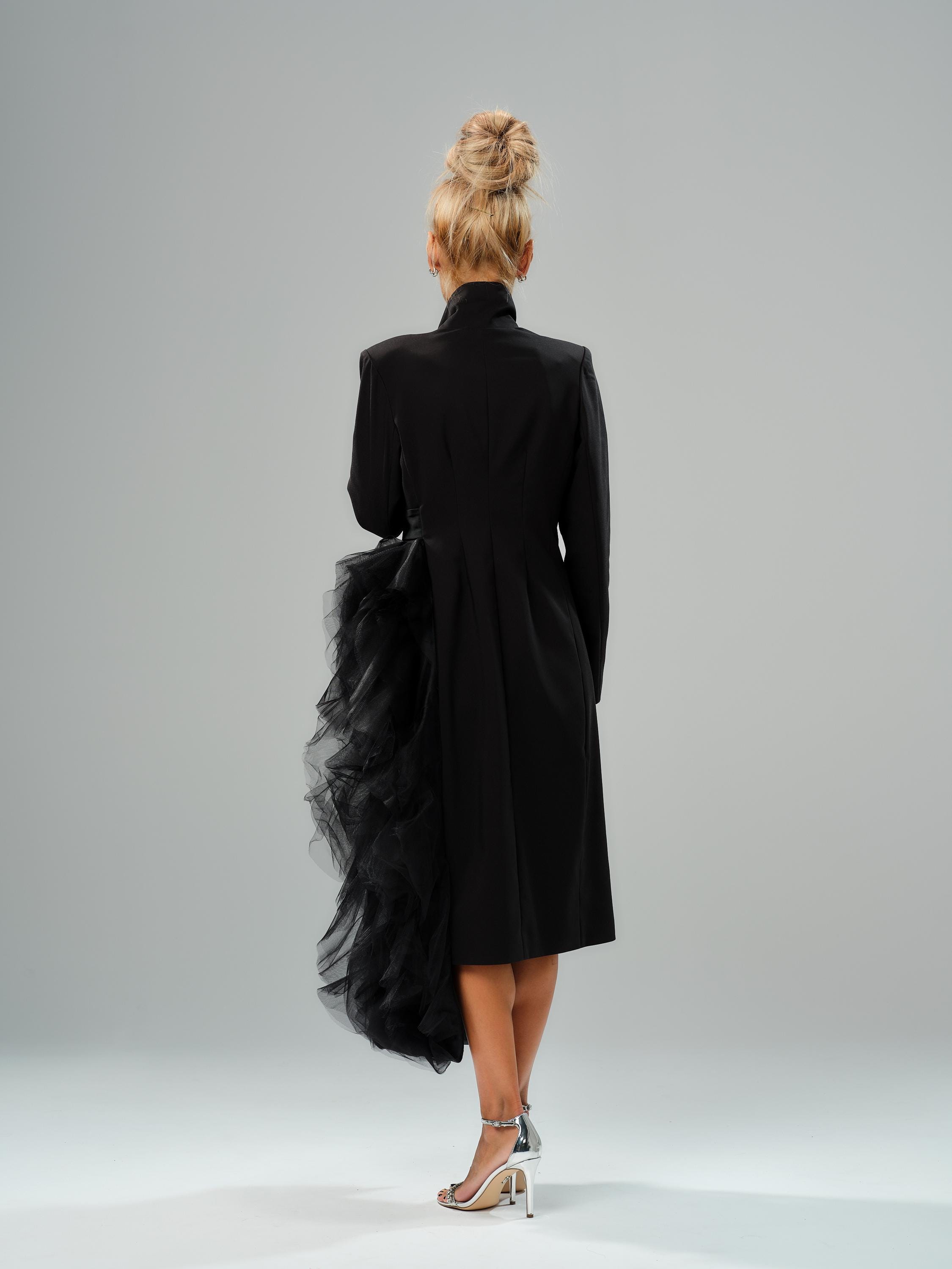 Black Tulle Detail Blazer - Etsy