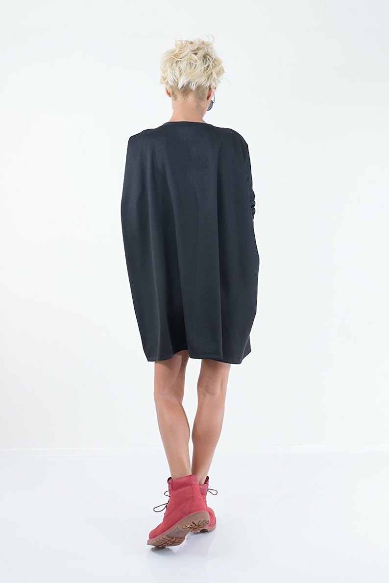 Black Extravagant Top, Oversize Sweater, Black Oversize Top image 8