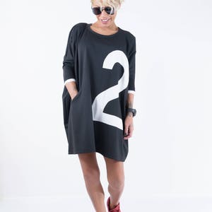 Black Extravagant Top, Oversize Sweater, Black Oversize Top image 7