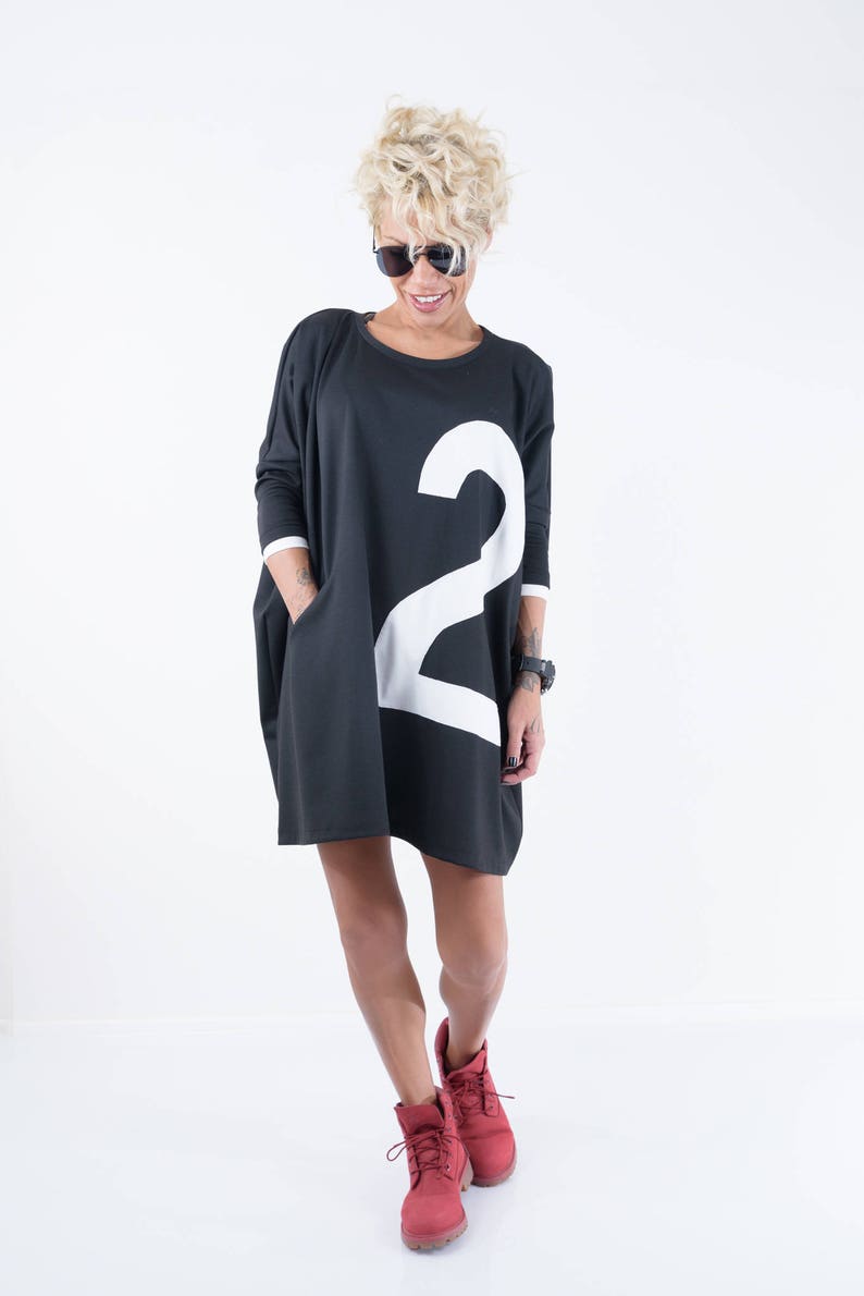 Black Extravagant Top, Oversize Sweater, Black Oversize Top image 7