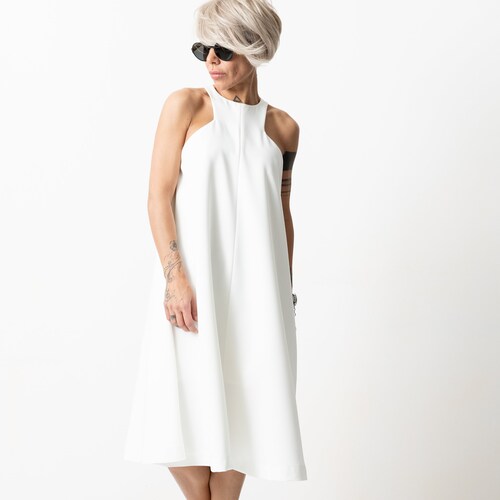 White Dress, shops Summer Dress, Maxi Women Dress, Loose Dress