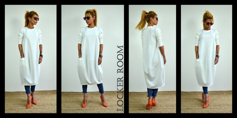 Plus size dress White Maxi Dress White Dress Plus Size Clothing Maxi dress Maternity Dress Plus size tunic Long Sleeve Dress
