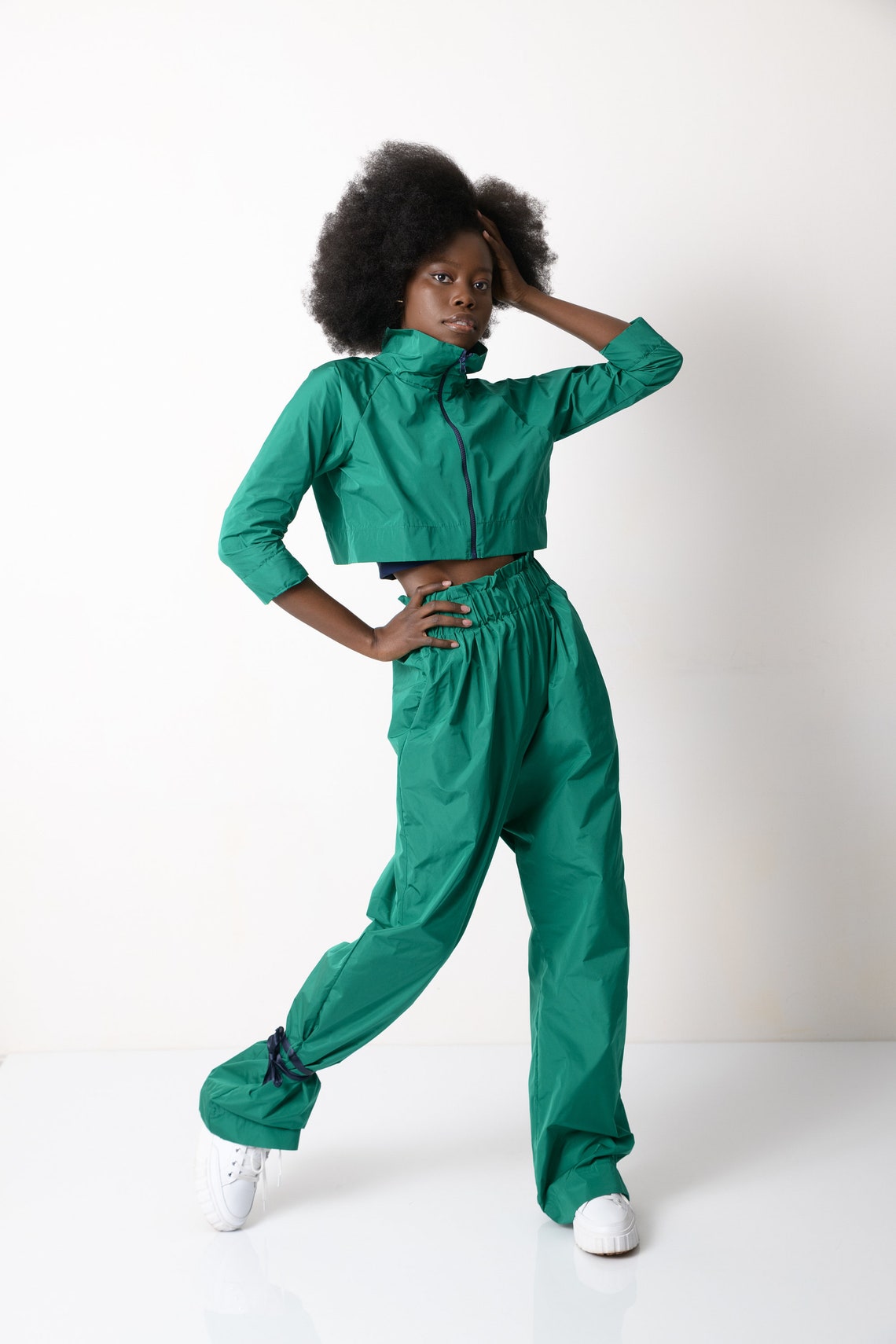 Green Tracksuit Three Pieces Set Activewear for Women Etsy