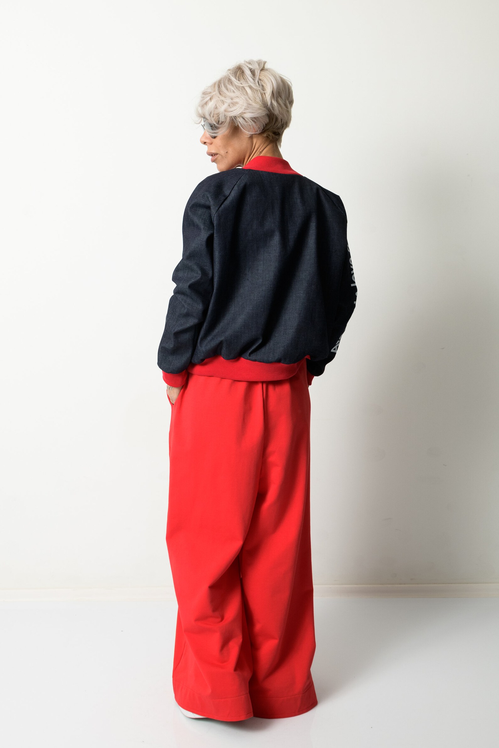 black and red jogging pants