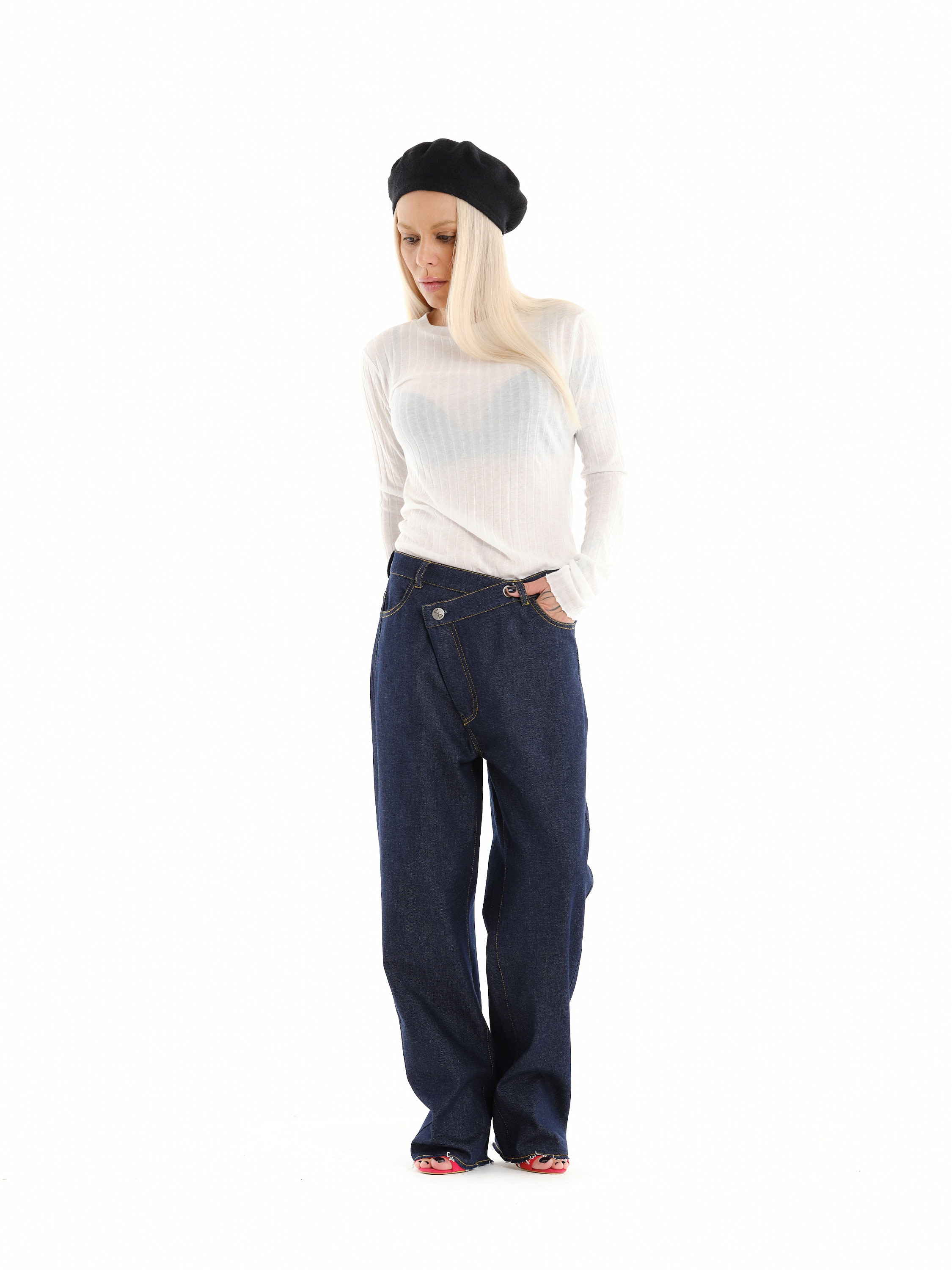 【Anyone more】Work Boxy Denim Wide Pants FARYSAYS Women's Boho Summer Jeans, High Waisted Wide Leg