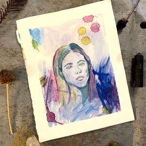 Watercolor portrait abstract