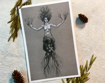 Tree Pose Print | Dryad Art, Signed Giclee (9x6)