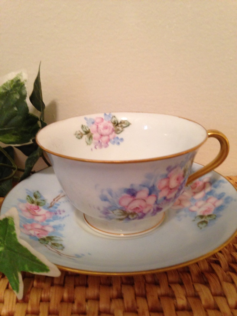 Occupied Japan Noritake 1949 Tea cup & saucer Handpainted Etsy