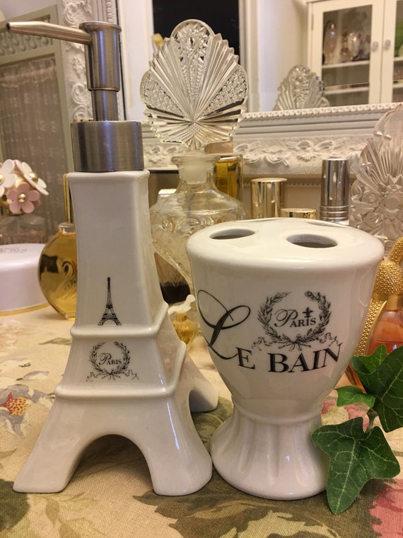 Paris Soap Dispenser Lotion Dispenser Elegant Le Bain set of Etsy