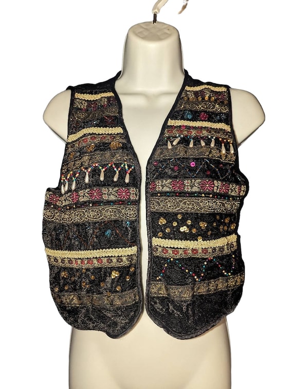 Vintage Jou Jou Beaded Embroidered Vest