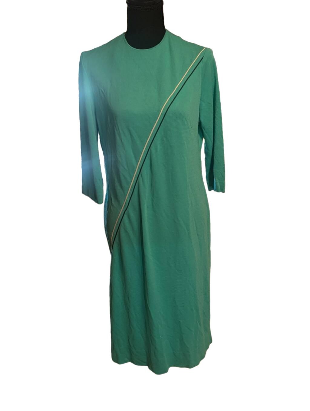 summer dress for wedding V Neck Ankle Length Short Sleeves Green Wedding Guest Dress, Green / L