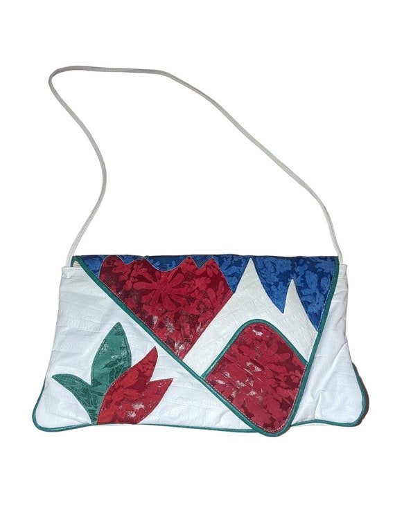 Vintage 80s Real Leather Samir Patchwork Handbag