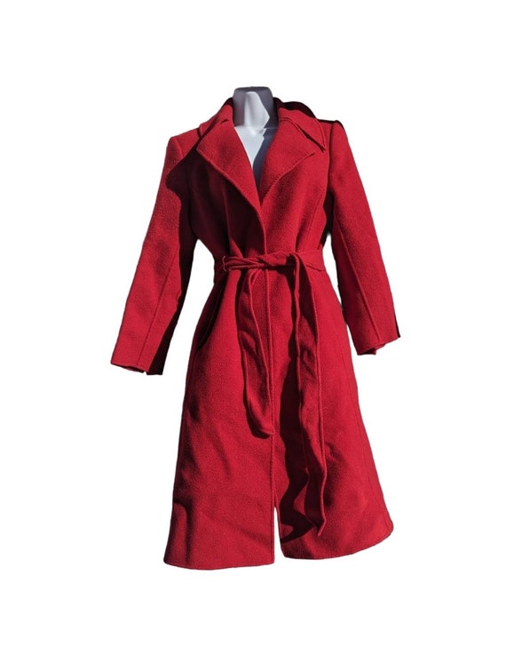 Vintage Ellen Tracy Red Double Faced Wool Coat