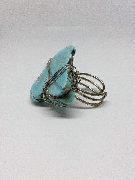 Raw Turquoise Ring View 2