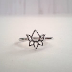 Sterling Silver Lotus Flower Buddhist Ring