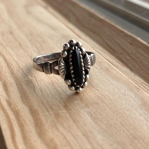 Southwestern Black Onyx and Sterling Silver Statement Ring
