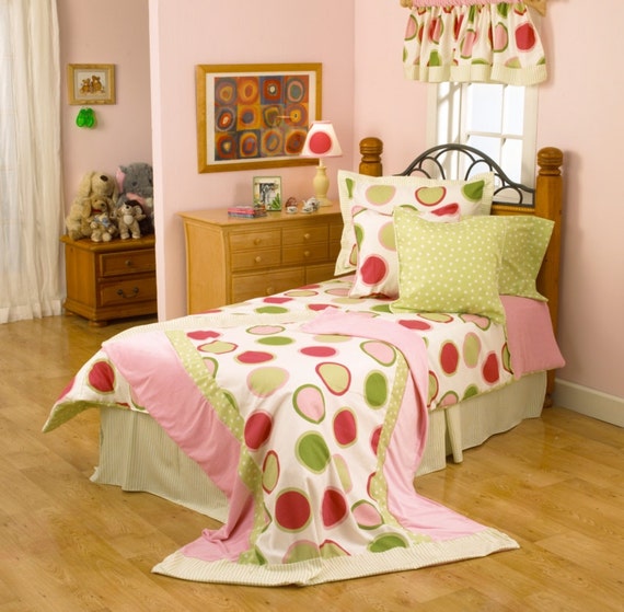 Pink And Green Dot Twin Hugger Etsy