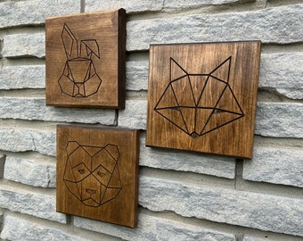Wildwood Geometric: Handcrafted Animal Wall Art