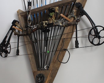 Barn Wood Bow & Arrow Rack for Archery