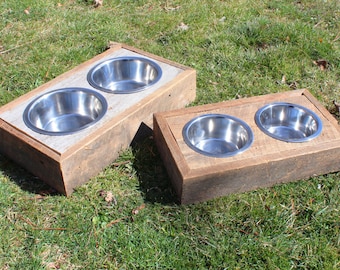 Barn Wood Dog Dishes