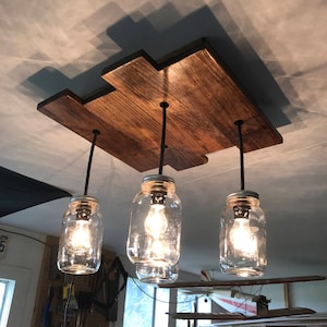 Mason Jar Slat Chandelier