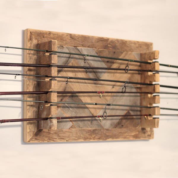 Barn Wood Fishing Rod Rack - Horizontal