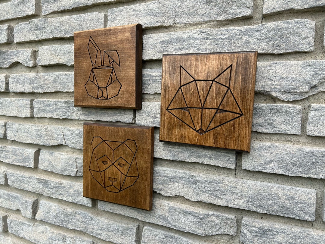 Geometric Handcraft Wildwood Geometric: Handcrafted Animal Wall Art - Etsy