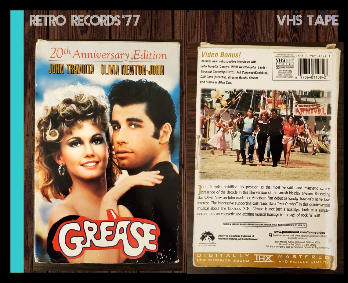 Grease Record LP & VHS Motion Picture Sountrack 1978 John Etsy