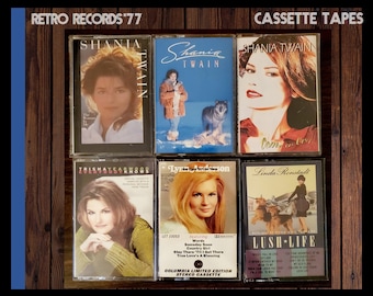 Individual Cassette Tapes: Shania Twain, Come On Over, The Woman In Me,Trisha Yearwood, Lynn Anderson, Linda Ronstadt,LushLife Cassette Tape