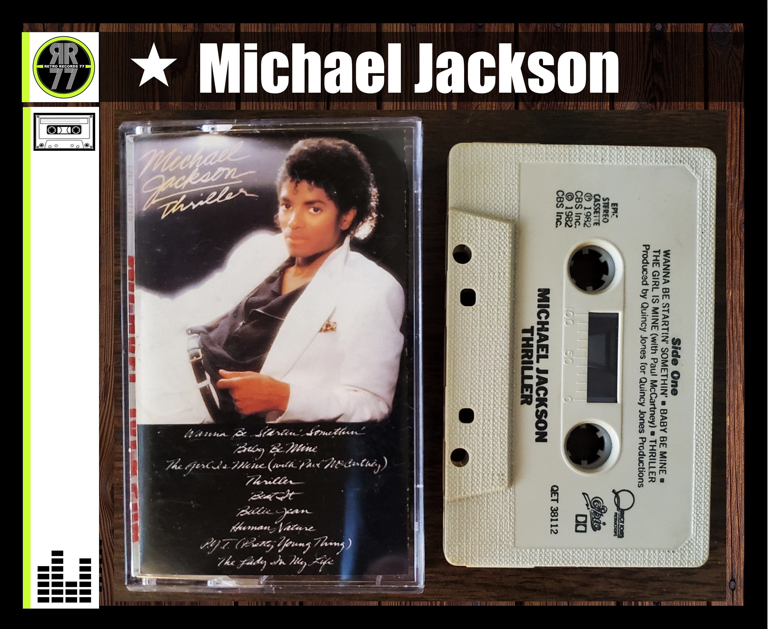 1982 Michael Jackson Thriller Cassette, QET 38112, Beat It, Billie Jean -  Etsy France