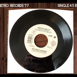 Hank Williams Jr.- Ain&#39;t Nobody&#39;s Business / Big Mamou 45 RPM Single, 1990, Single, album, record, vinyl, lp