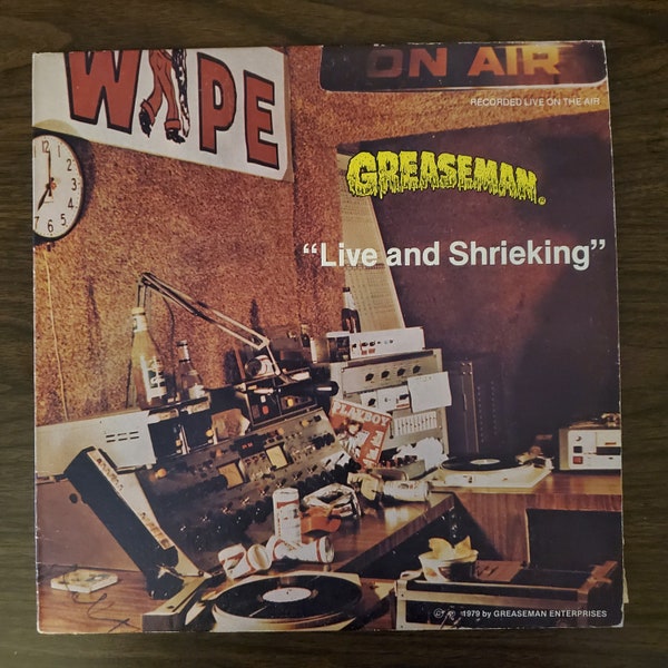 Vintage LP: Greaseman "Live And Shrieking, Comedy, Greaseman, Monolog, Radio DJ, Comedian, Doug Tracht, Vinyl, LP, Album, Record