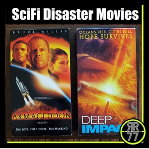 2 SciFi Disaster Movies on VHS, Deep Impact, Armageddon, Bruce Willis, Ben Affleck, Liv Tyler