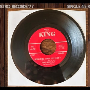 James Brown And The Famous Flames– Licking Stick - Licking Stick 45 RPM Single, 1968, Funk, soul, King, Single, album, record, vinyl, lp