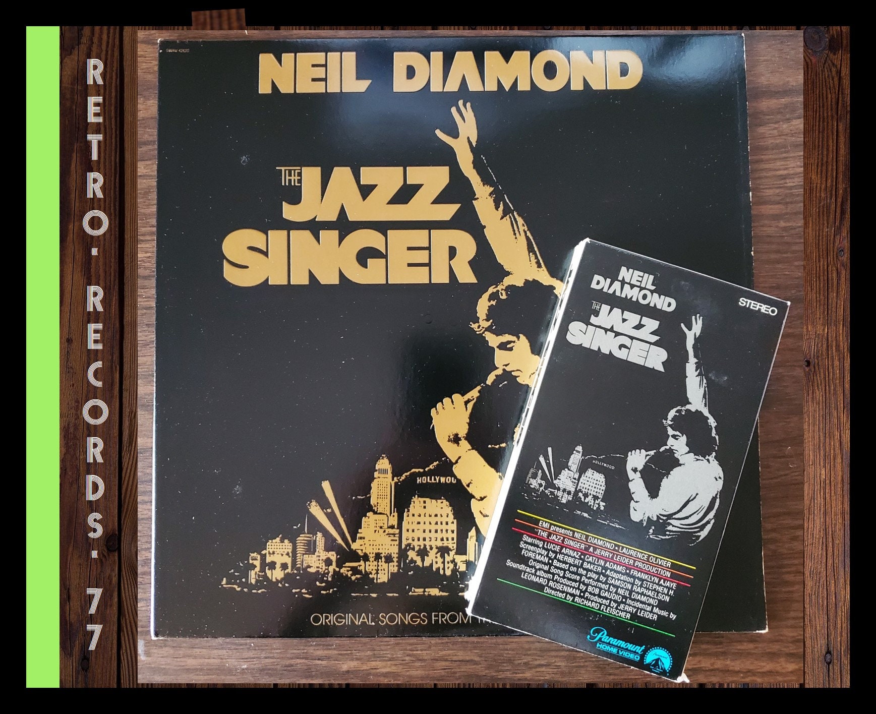 Neil Diamond The Jazz Singer LP Vinyl Record & VHS Movie, 1980